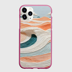 Чехол iPhone 11 Pro матовый Персиковые волны