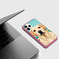 Чехол iPhone 11 Pro матовый Лето и лабрадор, цвет: 3D-малиновый — фото 2