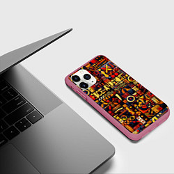 Чехол iPhone 11 Pro матовый Все дуреют с этой Африки, цвет: 3D-малиновый — фото 2