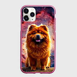 Чехол iPhone 11 Pro матовый Чау-чау в космосе