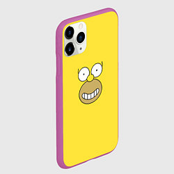 Чехол iPhone 11 Pro матовый Лицо Гомера Симпсона - улыбка, цвет: 3D-фиолетовый — фото 2