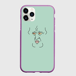 Чехол iPhone 11 Pro матовый Сквидвард Тентаклс гигачад мем