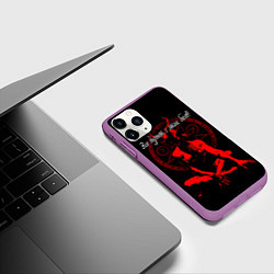 Чехол iPhone 11 Pro матовый Все дуреют с этих бесов, цвет: 3D-фиолетовый — фото 2