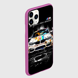 Чехол iPhone 11 Pro матовый Все дуреют с этого тюнинга BMW, цвет: 3D-фиолетовый — фото 2