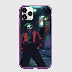 Чехол iPhone 11 Pro матовый Джокер в широких штанах, цвет: 3D-фиолетовый