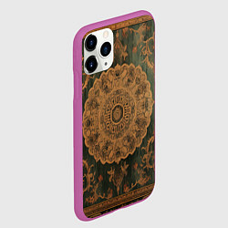 Чехол iPhone 11 Pro матовый Ретро ковер с узорами, цвет: 3D-фиолетовый — фото 2