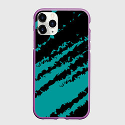 Чехол iPhone 11 Pro матовый The color is black and light blue