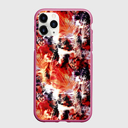 Чехол iPhone 11 Pro матовый Огненные перья