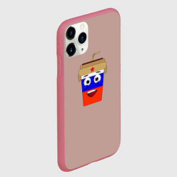Чехол iPhone 11 Pro матовый Стаканчик с мордочкой, цвет: 3D-малиновый — фото 2