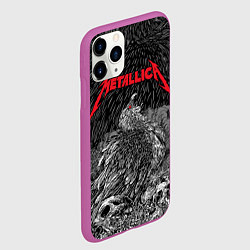 Чехол iPhone 11 Pro матовый Metallica - scavenger on the skull, цвет: 3D-фиолетовый — фото 2