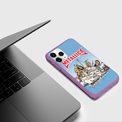 Чехол iPhone 11 Pro матовый Metallica - on the ship, цвет: 3D-фиолетовый — фото 2