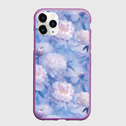 Чехол iPhone 11 Pro матовый Цветы в туманности