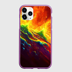 Чехол iPhone 11 Pro матовый Абстрактные волны с огнем