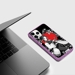 Чехол iPhone 11 Pro матовый Шинобу Кочо бабочка - убийца демонов, цвет: 3D-фиолетовый — фото 2