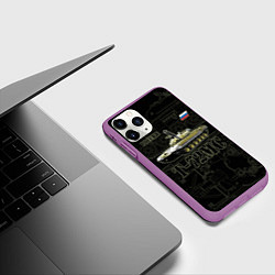 Чехол iPhone 11 Pro матовый Т-72 основной боевой танк, цвет: 3D-фиолетовый — фото 2
