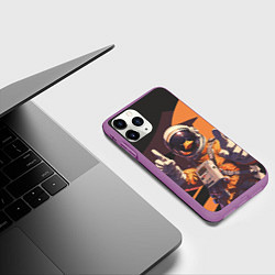 Чехол iPhone 11 Pro матовый Птичий астронавт, цвет: 3D-фиолетовый — фото 2