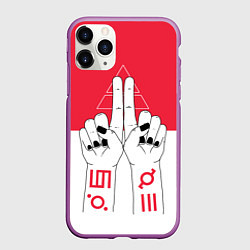 Чехол iPhone 11 Pro матовый 30 Seconds to Mars poster, цвет: 3D-фиолетовый