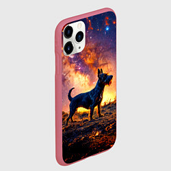 Чехол iPhone 11 Pro матовый Скотч-терьер в космосе, цвет: 3D-малиновый — фото 2