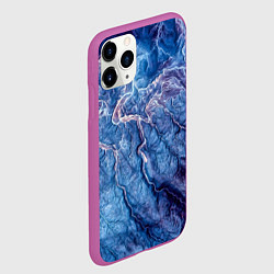 Чехол iPhone 11 Pro матовый Мраморный узор, цвет: 3D-фиолетовый — фото 2