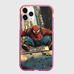 Чехол iPhone 11 Pro матовый Маленький толстый человек-паук