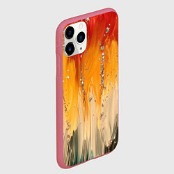 Чехол iPhone 11 Pro матовый Красочная текстура с блестяшками, цвет: 3D-малиновый — фото 2