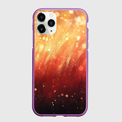 Чехол iPhone 11 Pro матовый Желто-красная текстура блестящая