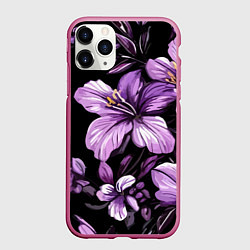 Чехол iPhone 11 Pro матовый Лилии винтажный узор