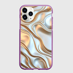 Чехол iPhone 11 Pro матовый Жидкое белое золото