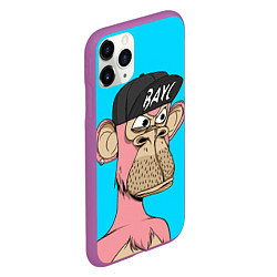 Чехол iPhone 11 Pro матовый NFT pink ape, цвет: 3D-фиолетовый — фото 2