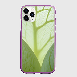 Чехол iPhone 11 Pro матовый Макро съемка листа