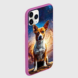 Чехол iPhone 11 Pro матовый Басенджи в космосе, цвет: 3D-фиолетовый — фото 2