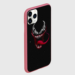 Чехол iPhone 11 Pro матовый Веном в темноте, цвет: 3D-малиновый — фото 2