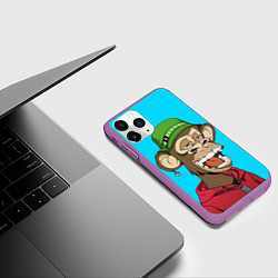 Чехол iPhone 11 Pro матовый NFT smile ape, цвет: 3D-фиолетовый — фото 2