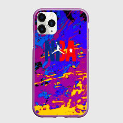 Чехол iPhone 11 Pro матовый NBA краски неон, цвет: 3D-фиолетовый