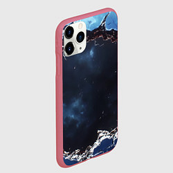 Чехол iPhone 11 Pro матовый Объемная дыра в стене текстура, цвет: 3D-малиновый — фото 2