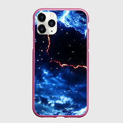 Чехол iPhone 11 Pro матовый Звезды и молнии в разломе плит