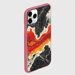 Чехол iPhone 11 Pro матовый Красно-черная потертая текстура, цвет: 3D-малиновый — фото 2