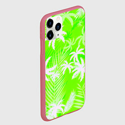 Чехол iPhone 11 Pro матовый Кислотные тропики, цвет: 3D-малиновый — фото 2