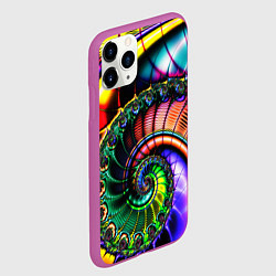 Чехол iPhone 11 Pro матовый Фрактальный узор неоновый, цвет: 3D-фиолетовый — фото 2