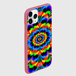 Чехол iPhone 11 Pro матовый Оптические иллюзии психоделика, цвет: 3D-малиновый — фото 2