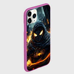 Чехол iPhone 11 Pro матовый Человек-паук магия, цвет: 3D-фиолетовый — фото 2