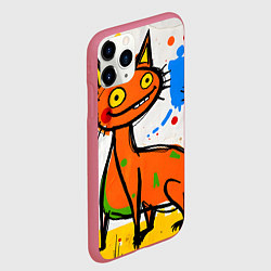 Чехол iPhone 11 Pro матовый Смешные зверята, цвет: 3D-малиновый — фото 2