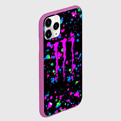 Чехол iPhone 11 Pro матовый Monster energy неоновые краски, цвет: 3D-фиолетовый — фото 2
