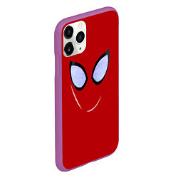 Чехол iPhone 11 Pro матовый Человек паук глаза питера, цвет: 3D-фиолетовый — фото 2