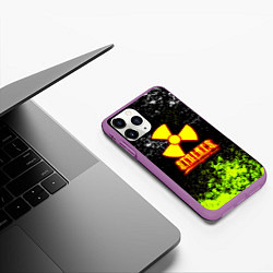 Чехол iPhone 11 Pro матовый Stalker брызги красок, цвет: 3D-фиолетовый — фото 2