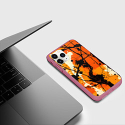 Чехол iPhone 11 Pro матовый Танец красок, цвет: 3D-малиновый — фото 2