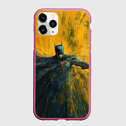 Чехол iPhone 11 Pro матовый Бэтмен нарисованный кистью, цвет: 3D-малиновый
