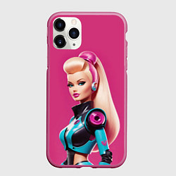 Чехол iPhone 11 Pro матовый Кукла Барби - киберпанк, цвет: 3D-малиновый