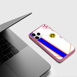 Чехол iPhone 11 Pro матовый Borussia geometry sport, цвет: 3D-малиновый — фото 2