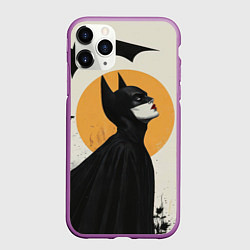 Чехол iPhone 11 Pro матовый Девушка Бэтмен, цвет: 3D-фиолетовый
